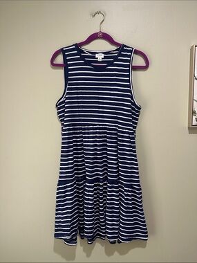 ☀️J. Crew Factory Navy and White Striped Sleeveless Dress